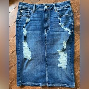 Guess jean pencil skirt